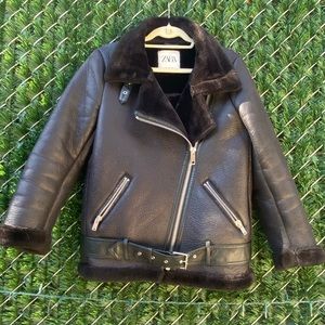 ZARA Fur Moto Jacket